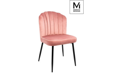 MODESTO krzesło RANGO różowe - welur, metal