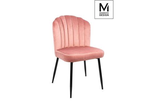 MODESTO krzesło RANGO różowe - welur, metal