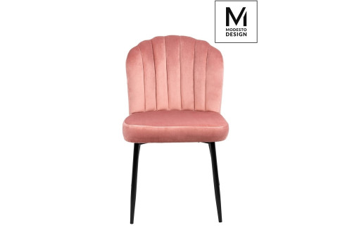 MODESTO krzesło RANGO różowe - welur, metal