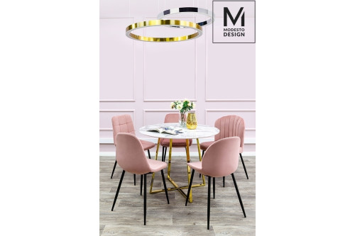 MODESTO krzesło RANGO różowe - welur, metal