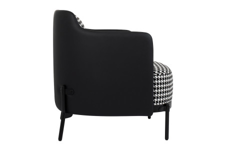 Fotel VENICE BLACK czarny PU / pepitka 2